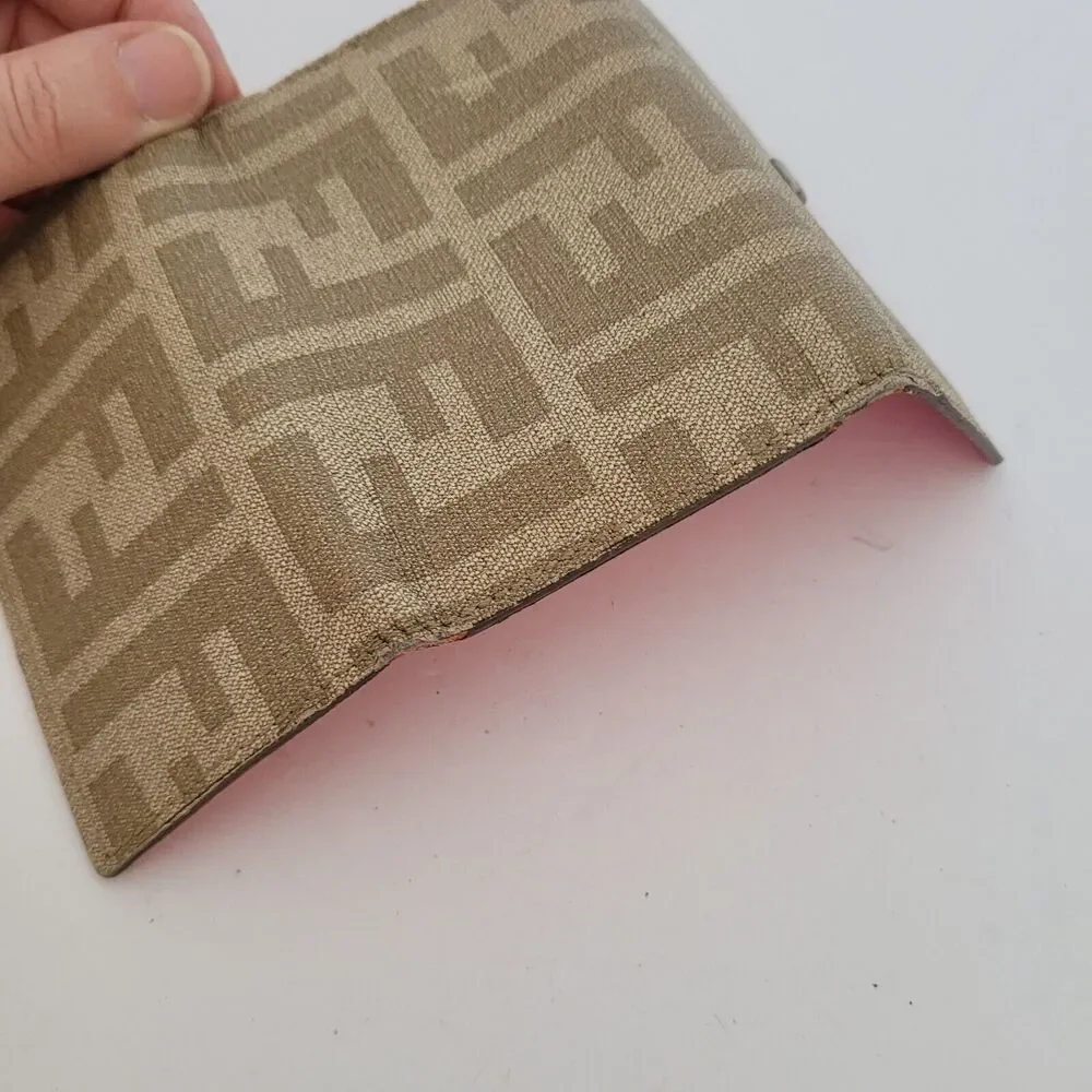 Fendi 6 Ganci Pu/Kaki Zucca Key Case Wallet Hooks Canvas Leather Wallet Folding